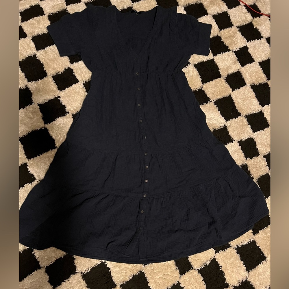 Elegant Black Button-Down Dress